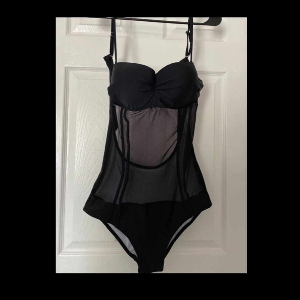 One Piece Mesh Torso Swimsuit